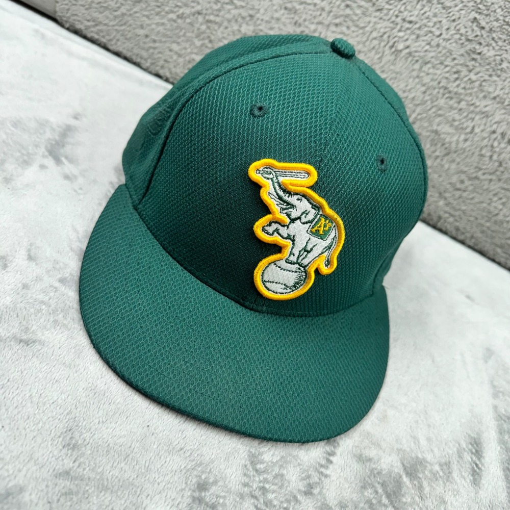 New Era Oakland Athletics Fitted Hat Mens 7 1/4 Green Excellent Stomper MLB Cap
